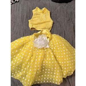 Weissman Can’t Catch Me Yellow Polka dot Tulle Dance Jazz Ballet 2  MC 10-14